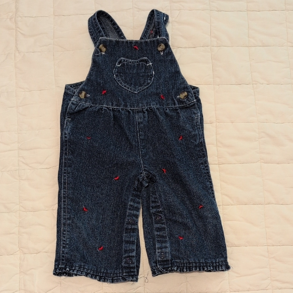 Fisher-Price Denim Overalls with Red Embroidery